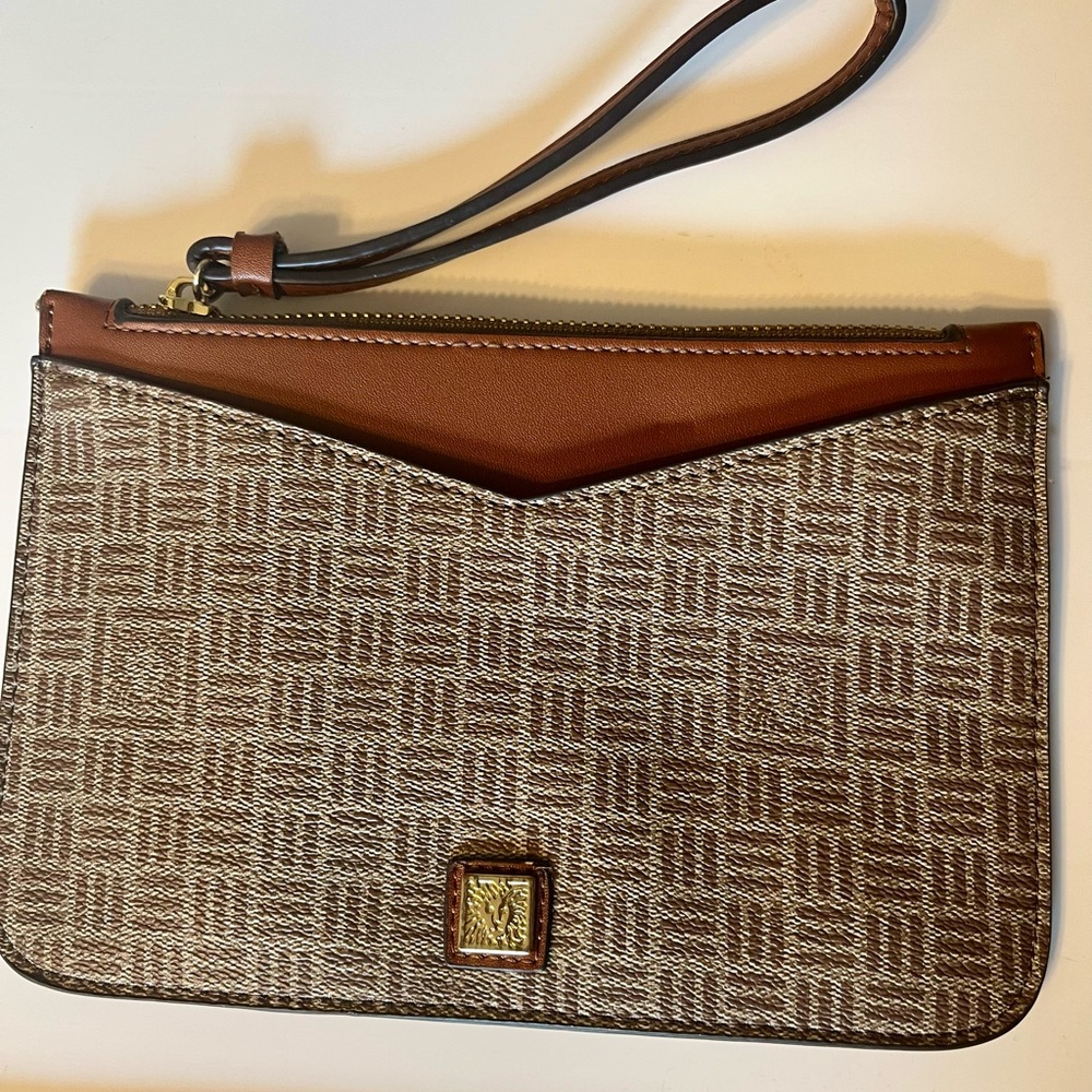Anne Klein - Brown and Tan Wristlet Clutch